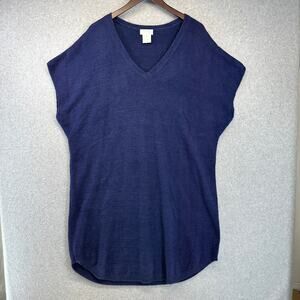 Softies Cozy Cloud Caftan Sweater Top Womens Size 3X Navy Blue V-Neck Pullover